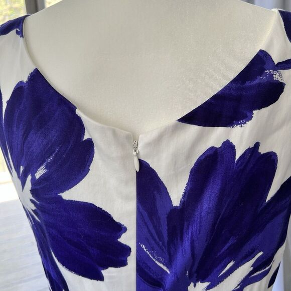 Jones New York Fit And Flare Purple Floral Sleeveless Midi Dress Sz 10 RN 54050 - Picture 3 of 9